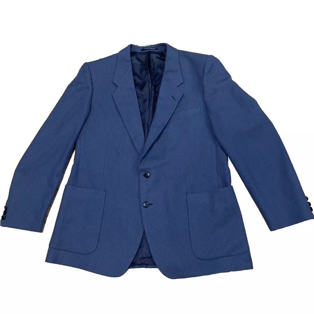 Yves Saint Laurent YSL Wool Blazer Blue Mens 44 R Designer Jacket Business Coat